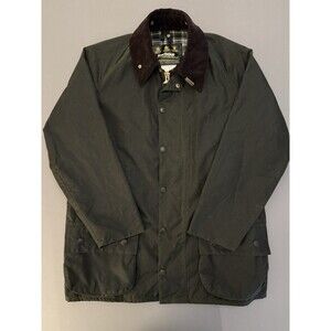 VTG 90’s Men BARBOUR A150 BEAUFORT PARKA TARTAN LINED OLIVE WAXED Jacket C42 Lrg
